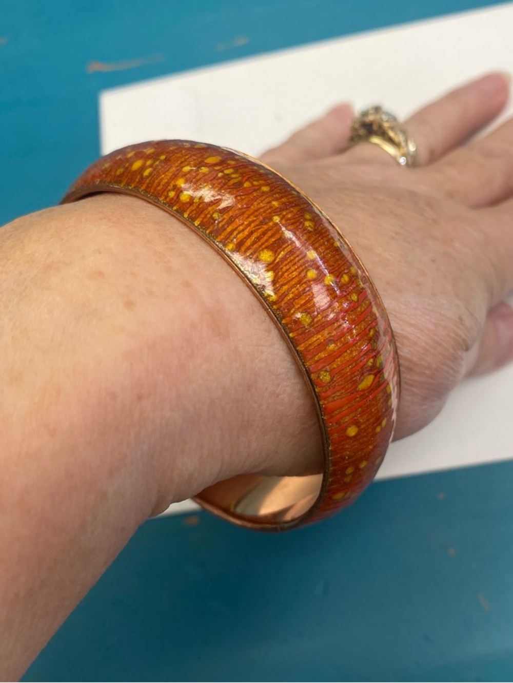 Mid century vintage Matisse Renoir copper bangle.
